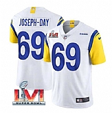 Nike Rams Men & Women & Youth 69 Sebastian Joseph Day White 2022 Super Bowl LVI Vapor Limited Jersey,baseball caps,new era cap wholesale,wholesale hats